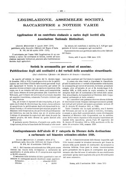 L'industria saccarifera italiana Bollettino mensile del Consorzio nazionale produttori zucchero e dell'Associazione italiana delle industrie dello zucchero e dell'alcool