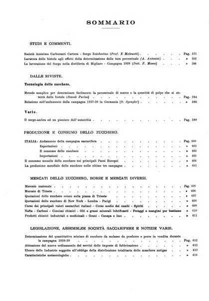 L'industria saccarifera italiana Bollettino mensile del Consorzio nazionale produttori zucchero e dell'Associazione italiana delle industrie dello zucchero e dell'alcool