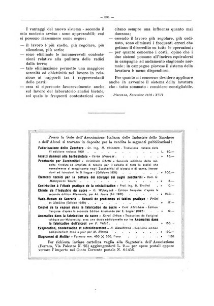 L'industria saccarifera italiana Bollettino mensile del Consorzio nazionale produttori zucchero e dell'Associazione italiana delle industrie dello zucchero e dell'alcool