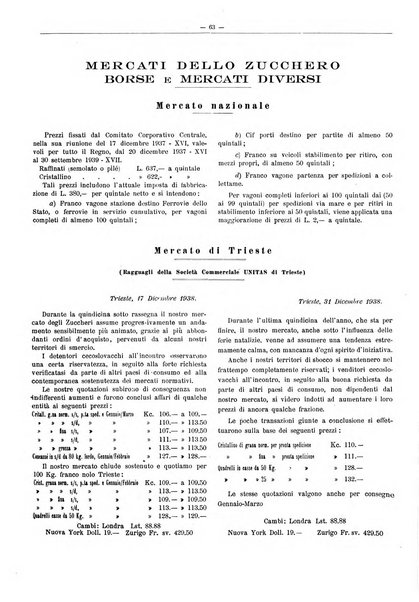 L'industria saccarifera italiana Bollettino mensile del Consorzio nazionale produttori zucchero e dell'Associazione italiana delle industrie dello zucchero e dell'alcool