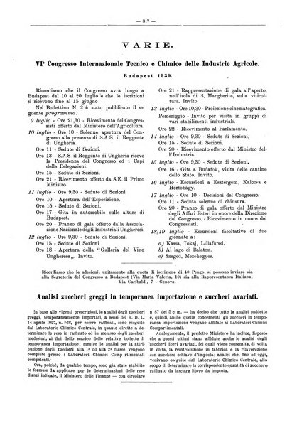 L'industria saccarifera italiana Bollettino mensile del Consorzio nazionale produttori zucchero e dell'Associazione italiana delle industrie dello zucchero e dell'alcool