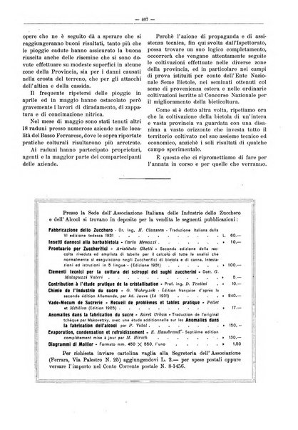 L'industria saccarifera italiana Bollettino mensile del Consorzio nazionale produttori zucchero e dell'Associazione italiana delle industrie dello zucchero e dell'alcool