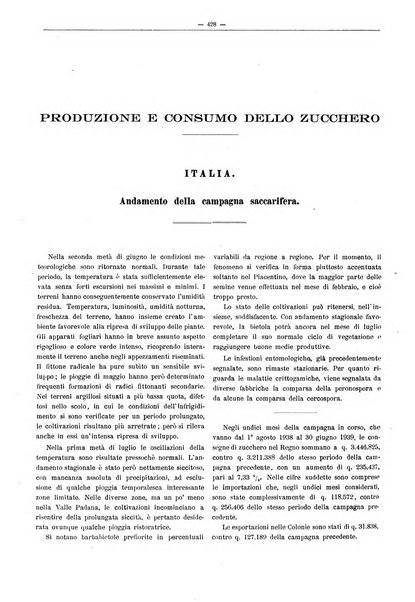 L'industria saccarifera italiana Bollettino mensile del Consorzio nazionale produttori zucchero e dell'Associazione italiana delle industrie dello zucchero e dell'alcool