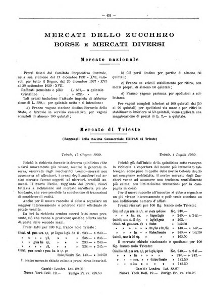 L'industria saccarifera italiana Bollettino mensile del Consorzio nazionale produttori zucchero e dell'Associazione italiana delle industrie dello zucchero e dell'alcool