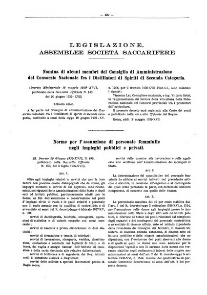 L'industria saccarifera italiana Bollettino mensile del Consorzio nazionale produttori zucchero e dell'Associazione italiana delle industrie dello zucchero e dell'alcool