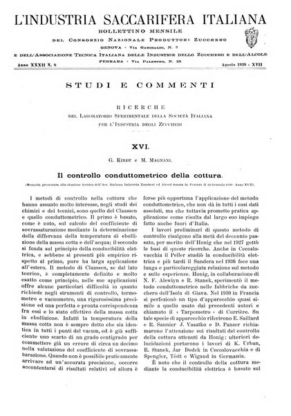 L'industria saccarifera italiana Bollettino mensile del Consorzio nazionale produttori zucchero e dell'Associazione italiana delle industrie dello zucchero e dell'alcool