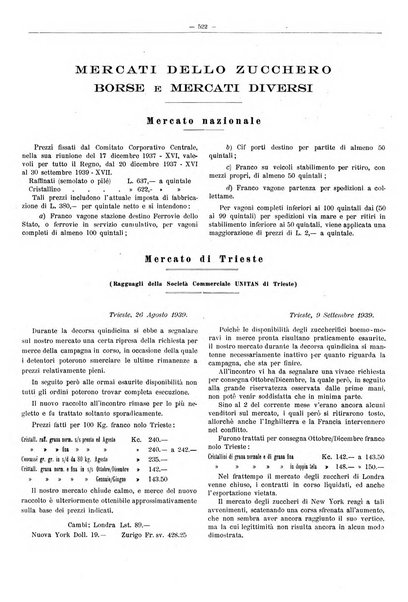 L'industria saccarifera italiana Bollettino mensile del Consorzio nazionale produttori zucchero e dell'Associazione italiana delle industrie dello zucchero e dell'alcool