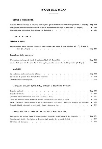 L'industria saccarifera italiana Bollettino mensile del Consorzio nazionale produttori zucchero e dell'Associazione italiana delle industrie dello zucchero e dell'alcool