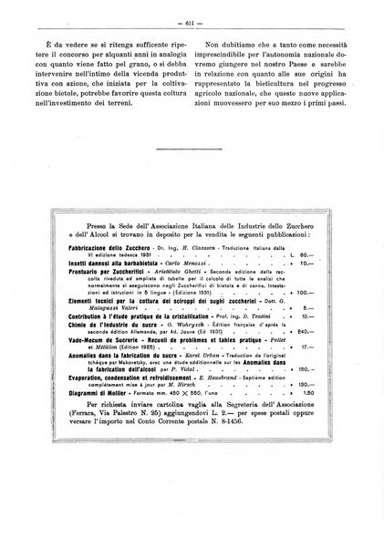 L'industria saccarifera italiana Bollettino mensile del Consorzio nazionale produttori zucchero e dell'Associazione italiana delle industrie dello zucchero e dell'alcool