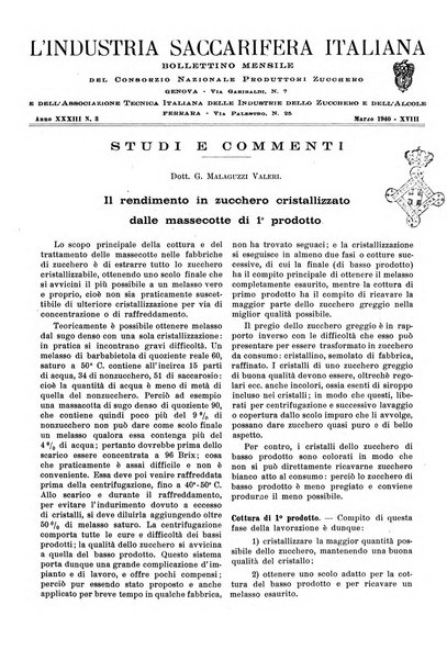 L'industria saccarifera italiana Bollettino mensile del Consorzio nazionale produttori zucchero e dell'Associazione italiana delle industrie dello zucchero e dell'alcool