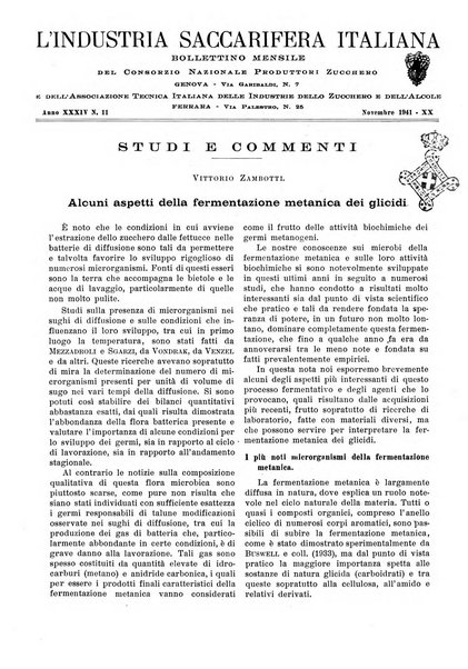 L'industria saccarifera italiana Bollettino mensile del Consorzio nazionale produttori zucchero e dell'Associazione italiana delle industrie dello zucchero e dell'alcool