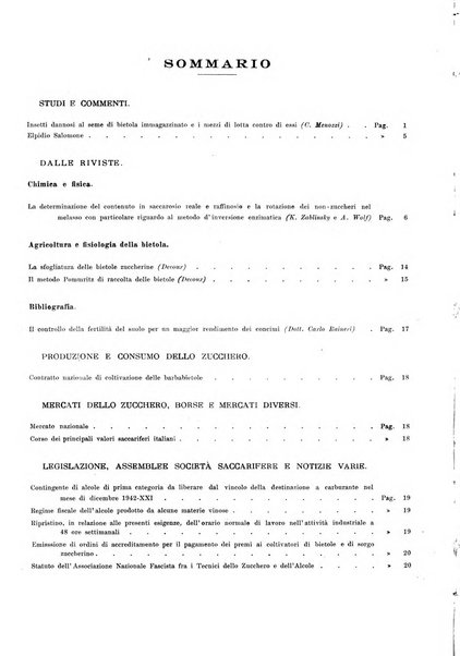 L'industria saccarifera italiana Bollettino mensile del Consorzio nazionale produttori zucchero e dell'Associazione italiana delle industrie dello zucchero e dell'alcool