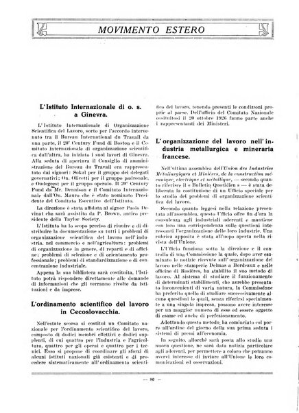 L'organizzazione scientifica del lavoro rivista dell'Ente nazionale italiano per l'organizzazione scientifica del lavoro