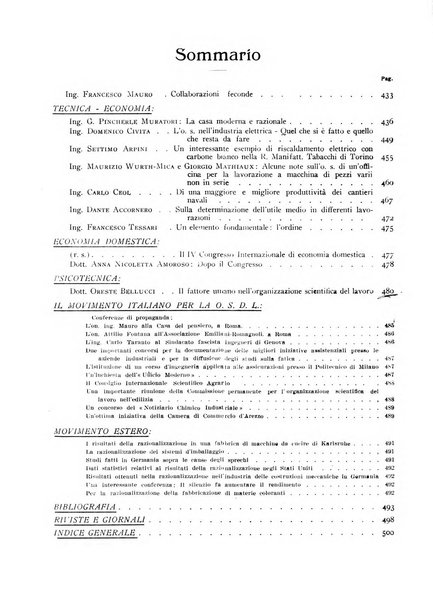 L'organizzazione scientifica del lavoro rivista dell'Ente nazionale italiano per l'organizzazione scientifica del lavoro