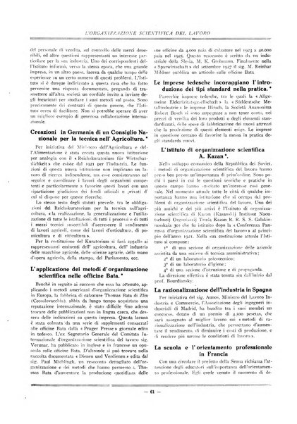 L'organizzazione scientifica del lavoro rivista dell'Ente nazionale italiano per l'organizzazione scientifica del lavoro