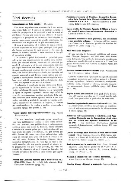 L'organizzazione scientifica del lavoro rivista dell'Ente nazionale italiano per l'organizzazione scientifica del lavoro