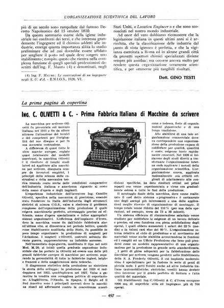 L'organizzazione scientifica del lavoro rivista dell'Ente nazionale italiano per l'organizzazione scientifica del lavoro