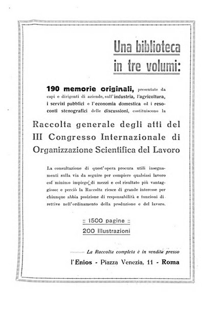 L'organizzazione scientifica del lavoro rivista dell'Ente nazionale italiano per l'organizzazione scientifica del lavoro