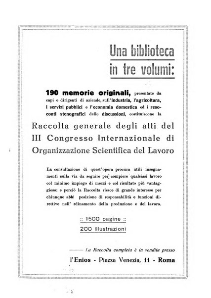 L'organizzazione scientifica del lavoro rivista dell'Ente nazionale italiano per l'organizzazione scientifica del lavoro