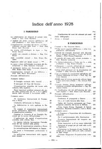 L'organizzazione scientifica del lavoro rivista dell'Ente nazionale italiano per l'organizzazione scientifica del lavoro