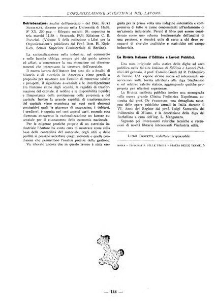 L'organizzazione scientifica del lavoro rivista dell'Ente nazionale italiano per l'organizzazione scientifica del lavoro