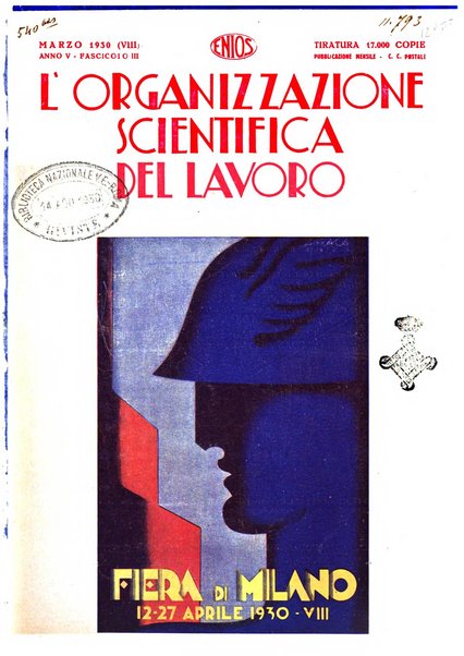 L'organizzazione scientifica del lavoro rivista dell'Ente nazionale italiano per l'organizzazione scientifica del lavoro