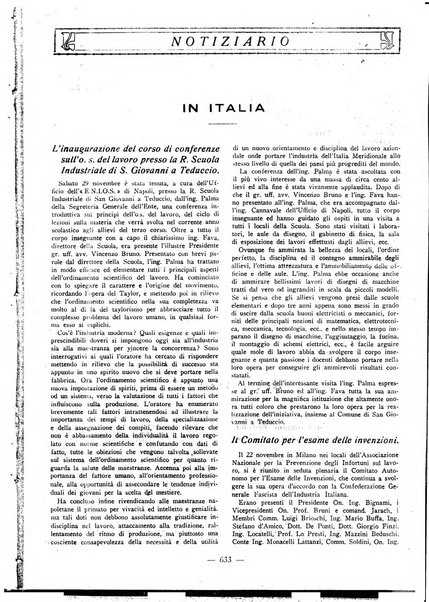 L'organizzazione scientifica del lavoro rivista dell'Ente nazionale italiano per l'organizzazione scientifica del lavoro