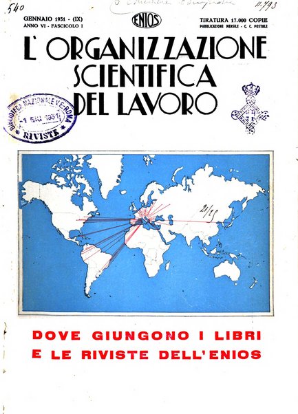 L'organizzazione scientifica del lavoro rivista dell'Ente nazionale italiano per l'organizzazione scientifica del lavoro