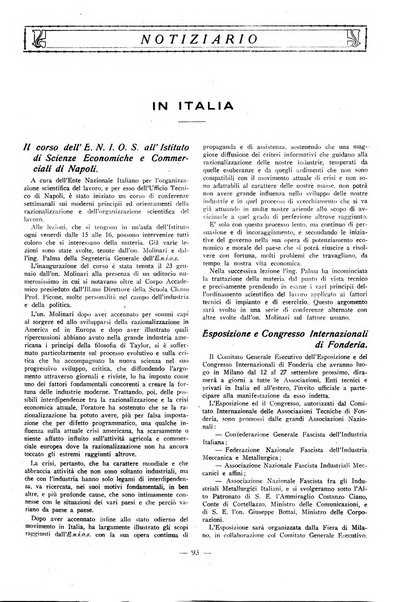 L'organizzazione scientifica del lavoro rivista dell'Ente nazionale italiano per l'organizzazione scientifica del lavoro