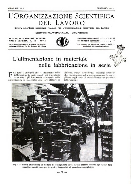 L'organizzazione scientifica del lavoro rivista dell'Ente nazionale italiano per l'organizzazione scientifica del lavoro