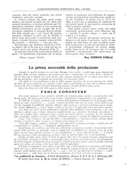 L'organizzazione scientifica del lavoro rivista dell'Ente nazionale italiano per l'organizzazione scientifica del lavoro