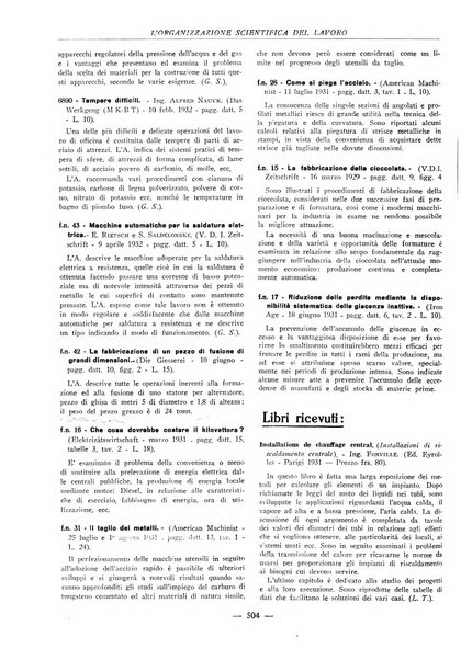 L'organizzazione scientifica del lavoro rivista dell'Ente nazionale italiano per l'organizzazione scientifica del lavoro