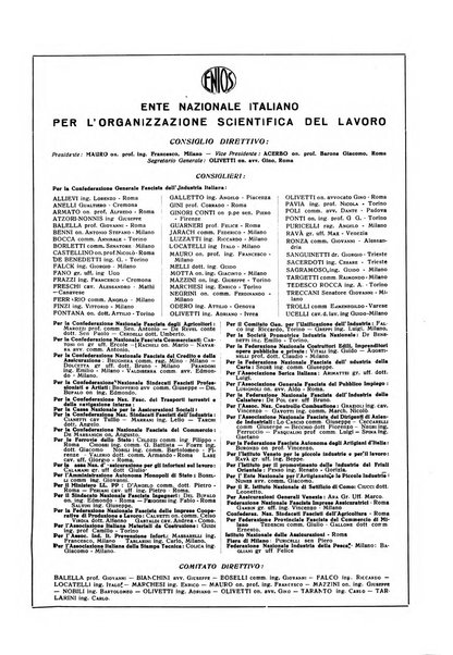 L'organizzazione scientifica del lavoro rivista dell'Ente nazionale italiano per l'organizzazione scientifica del lavoro