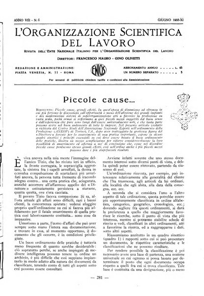 L'organizzazione scientifica del lavoro rivista dell'Ente nazionale italiano per l'organizzazione scientifica del lavoro