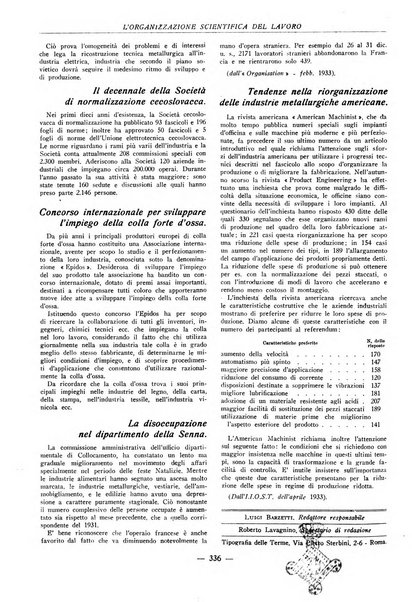 L'organizzazione scientifica del lavoro rivista dell'Ente nazionale italiano per l'organizzazione scientifica del lavoro