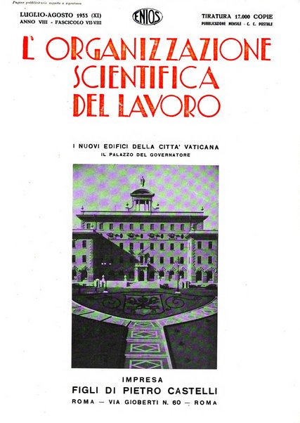 L'organizzazione scientifica del lavoro rivista dell'Ente nazionale italiano per l'organizzazione scientifica del lavoro