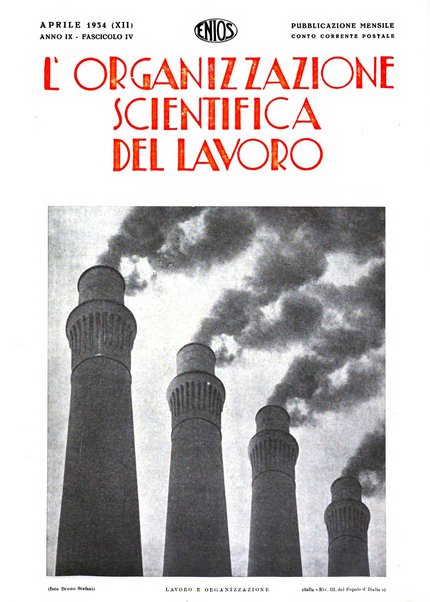 L'organizzazione scientifica del lavoro rivista dell'Ente nazionale italiano per l'organizzazione scientifica del lavoro