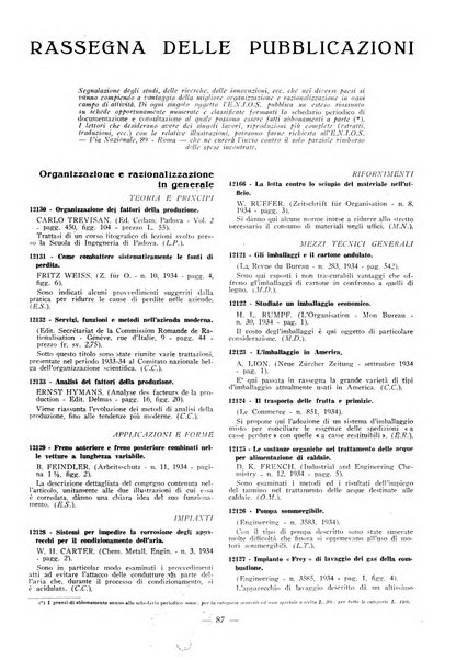 L'organizzazione scientifica del lavoro rivista dell'Ente nazionale italiano per l'organizzazione scientifica del lavoro