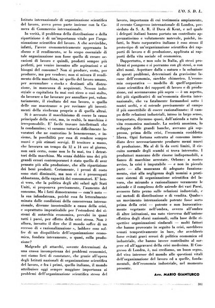 L'organizzazione scientifica del lavoro rivista dell'Ente nazionale italiano per l'organizzazione scientifica del lavoro