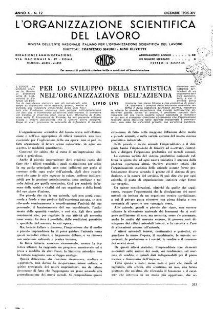 L'organizzazione scientifica del lavoro rivista dell'Ente nazionale italiano per l'organizzazione scientifica del lavoro