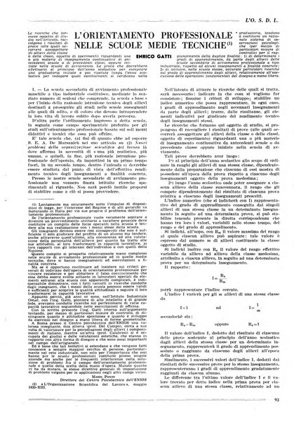 L'organizzazione scientifica del lavoro rivista dell'Ente nazionale italiano per l'organizzazione scientifica del lavoro