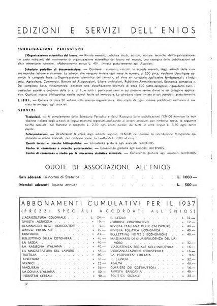 L'organizzazione scientifica del lavoro rivista dell'Ente nazionale italiano per l'organizzazione scientifica del lavoro