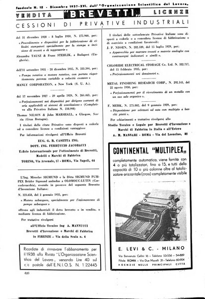 L'organizzazione scientifica del lavoro rivista dell'Ente nazionale italiano per l'organizzazione scientifica del lavoro