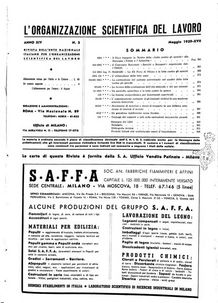 L'organizzazione scientifica del lavoro rivista dell'Ente nazionale italiano per l'organizzazione scientifica del lavoro