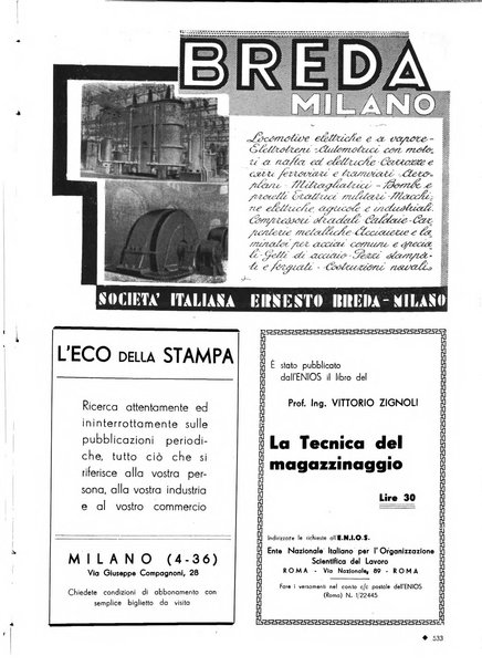 L'organizzazione scientifica del lavoro rivista dell'Ente nazionale italiano per l'organizzazione scientifica del lavoro