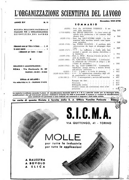 L'organizzazione scientifica del lavoro rivista dell'Ente nazionale italiano per l'organizzazione scientifica del lavoro