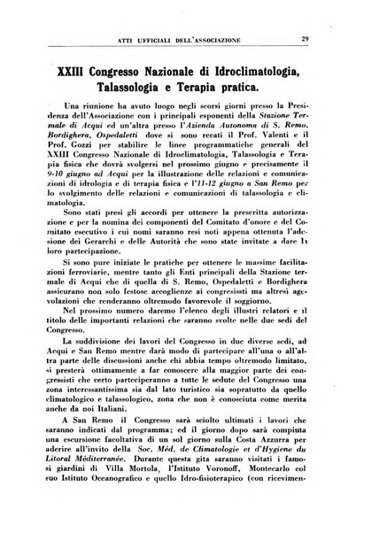 Rivista di idroclimatologia, talassologia e terapia fisica organo ufficiale dell'Associazione medica italiana di idroclimatologia talassologia e terapia fisica