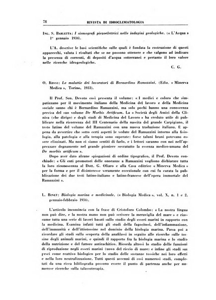 Rivista di idroclimatologia, talassologia e terapia fisica organo ufficiale dell'Associazione medica italiana di idroclimatologia talassologia e terapia fisica