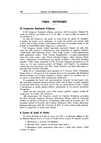 Rivista di idroclimatologia, talassologia e terapia fisica organo ufficiale dell'Associazione medica italiana di idroclimatologia talassologia e terapia fisica