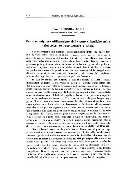 Rivista di idroclimatologia, talassologia e terapia fisica organo ufficiale dell'Associazione medica italiana di idroclimatologia talassologia e terapia fisica